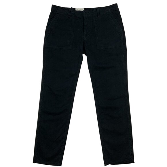 Nili Lotan Jenna Pant 6 Black Low Rise Slim Leg Cropped Twill Quiet luxury - Picture 1 of 13